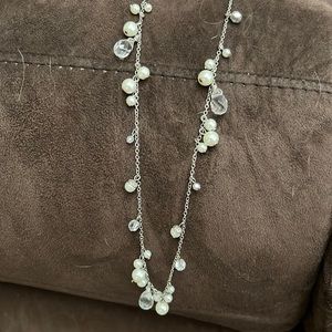 Sassy pearl and crystal 18” necklace